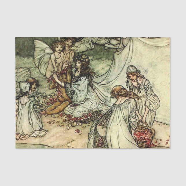 Papier Mousseline La fée de Shakespeare "Titania" par Arthur Rackham (Recto)