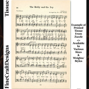 Papier Mousseline La feuille de musique de The Holly And The Ivy DU4