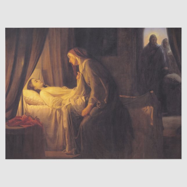 Papier Mousseline La fille de Jairus par Carl Bloch (Recto)