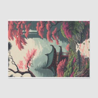 Papier Mousseline La floraison japonaise dans le parc