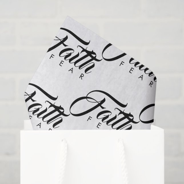 Papier Mousseline La foi au-dessus de la peur blanche (Sac cadeau)