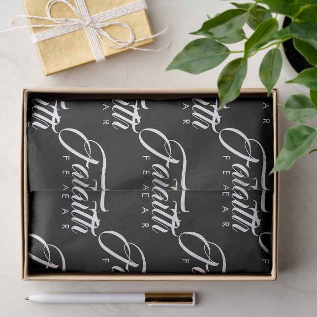 Papier Mousseline La foi au-dessus de la peur Noire (Cadeau)