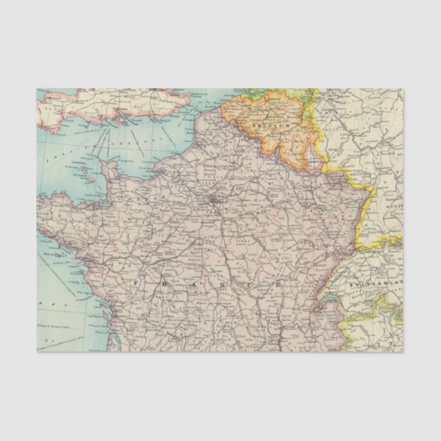 Papier Mousseline La France, la Belgique et la Hollande politiques (Recto)
