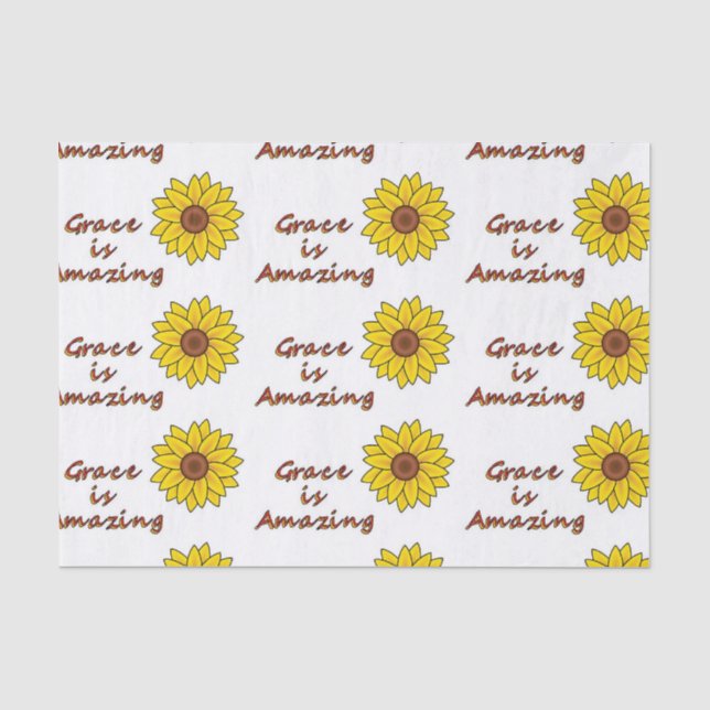 Papier Mousseline La grâce est Extraordinaire - Tournesol (Recto)