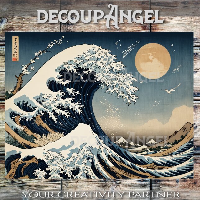 Papier Mousseline La Grande Vague au large de Kanagawa #1 -Découpage (Créateur téléchargé)