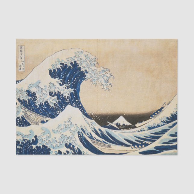 Papier Mousseline La Grande Vague au large de Kanagawa par Hokusai (Recto)
