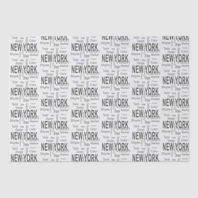 Papier Mousseline La grande ville de New York (typographie) (Recto)