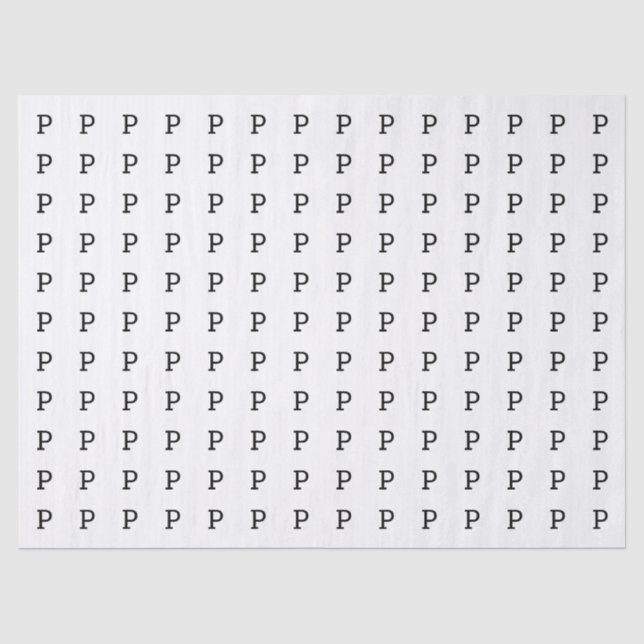 Papier Mousseline La lettre P ou votre initiale (Recto)