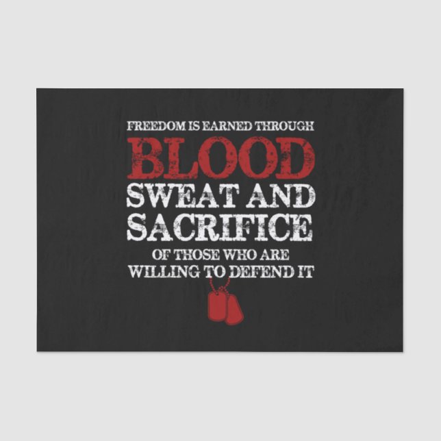 Papier Mousseline la liberté est gagnée sueur de sang et sacrifice d (Recto)