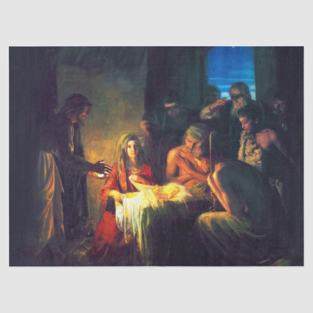 Papier Mousseline La naissance de Jésus par Carl Bloch (Recto)