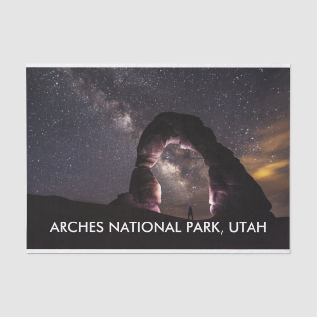 Papier Mousseline La nuit de l'Utah Delicate Arch célèbre un paysage (Recto)