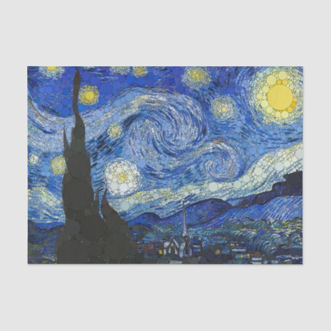 Papier Mousseline La nuit étoilée d'après Vincent van Gogh (Recto)