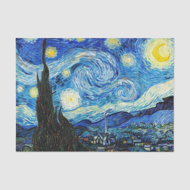 Papier Mousseline La nuit étoilée par Vincent Van Gogh (Recto)