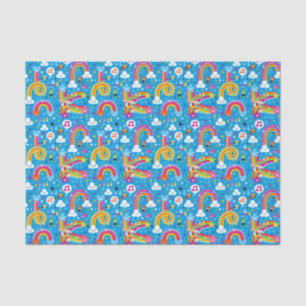 Papier Mousseline la pluie d'arcs-en-ciel de nuages laisse tomber le