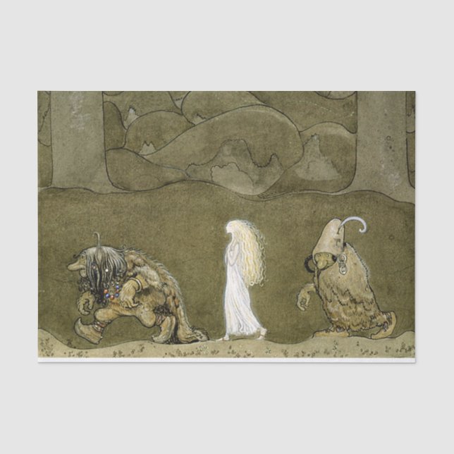 Papier Mousseline "La princesse et les trolls" aquarelle de John B (Recto)