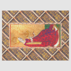 PAPIER MOUSSELINE LA RENAISSANCE ANTIQUE TAROTS, REINE DES TASSES