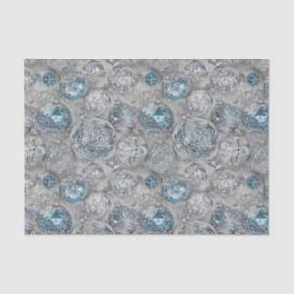 Papier Mousseline La série de boules de Noël bleues et argentées Des