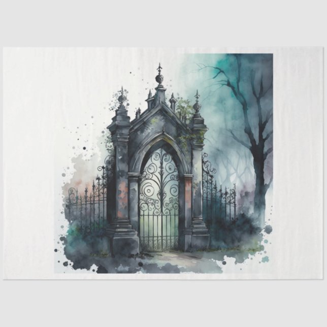 Papier Mousseline La série de portes du cimetière gothique Design 11 (Recto)
