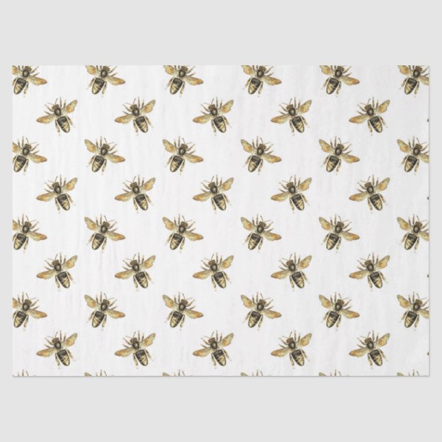 Papier Mousseline La série des abeilles roses et dorées 11 (Recto)