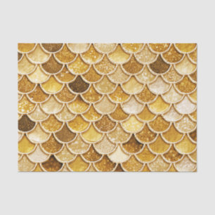 Papier Mousseline La sirène brillante de parties scintillantes d'or