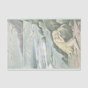 Papier Mousseline La sirène vintage rêve sous la fête de la mer