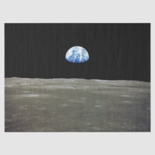 Papier Mousseline La Terre de Lune dans l'espace noir