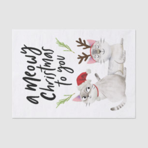 Papier Mousseline La typographie de Meowy Christmas Cute Kitty Cat
