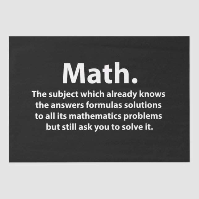 Papier Mousseline La typographie mathématique Les maths amusantes (Recto)