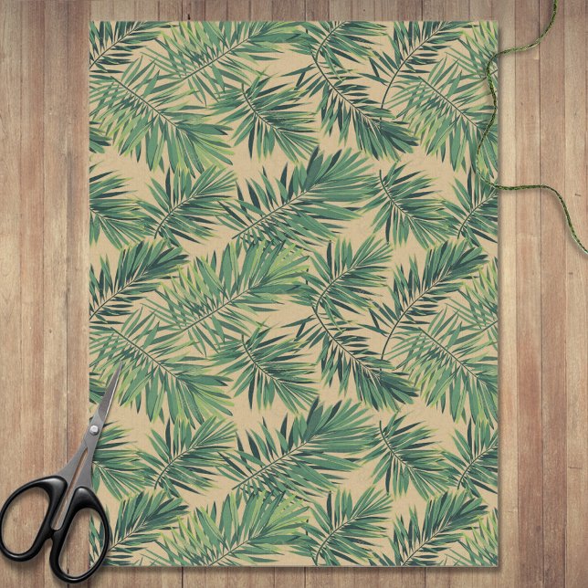 Papier Mousseline La verdure botanique sur Tan (Créateur téléchargé)