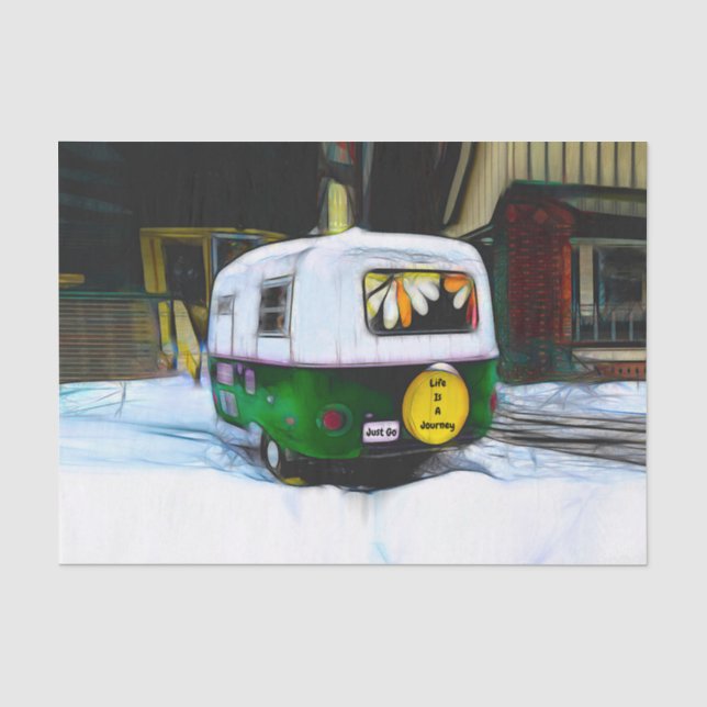 Papier Mousseline La Vie De Camper Hippie De Bohême Est Un Voyage À  (Recto)