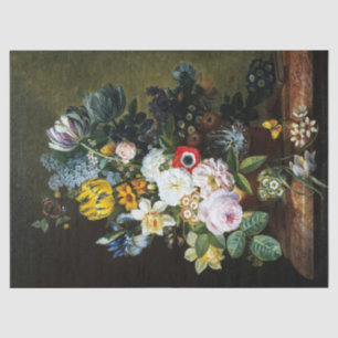 Papier Mousseline La vie morte avec la peinture de fleurs