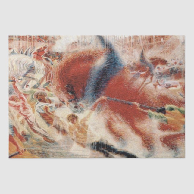 Papier Mousseline La ville se lève (par Umberto Boccioni) (Recto)