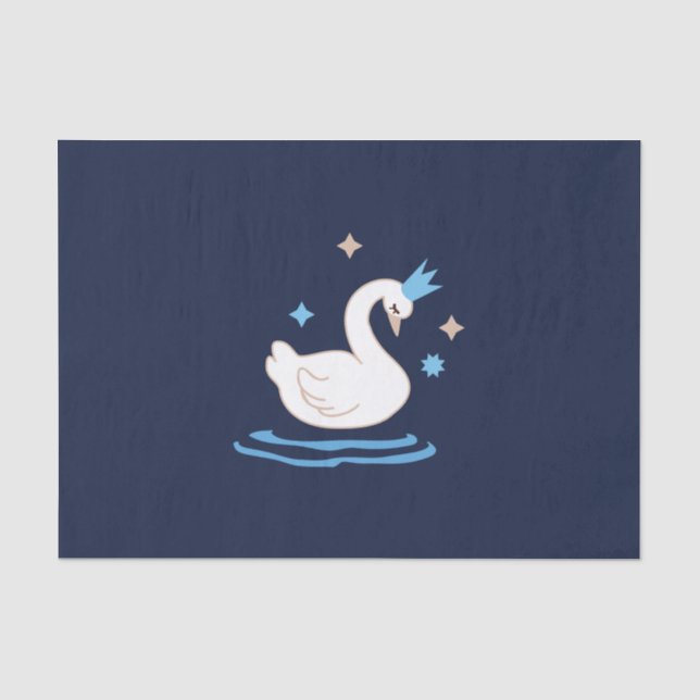 Papier Mousseline Lac Enchanted - Cygne gracieux (Recto)