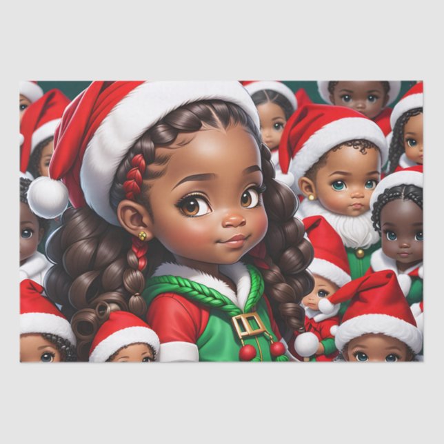 Papier Mousseline Lady Santa Tissue Paper (Recto)