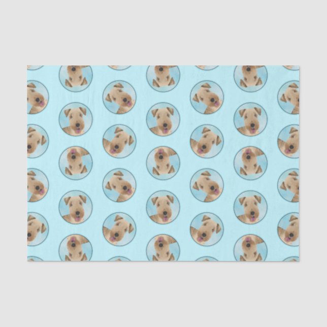 Papier Mousseline Lakeland Terrier Peinture Cute Original Chien Art (Recto)