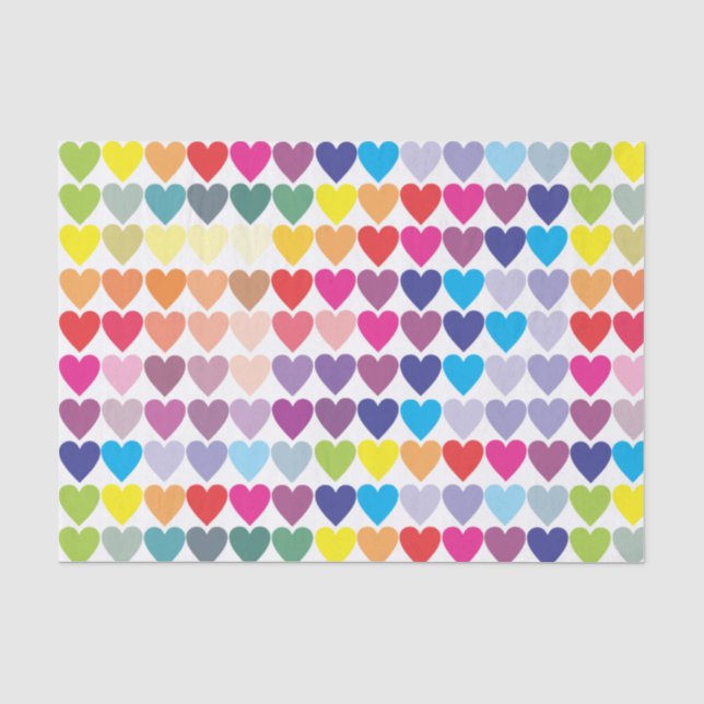Papier Mousseline L'amour gagne des coeurs d'arc-en-ciel (Recto)