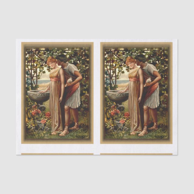 Papier Mousseline L'amour mythologique grec - Scrapbook Craft découp (Recto)