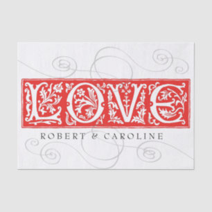 Papier Mousseline L'amour ornemental d'alphabet ajoutent des noms