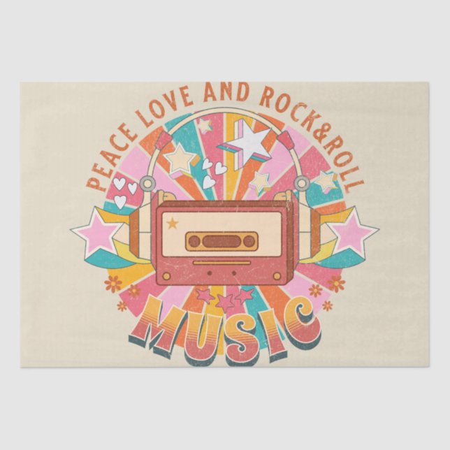 Papier Mousseline L'amour pour la paix et le rock & roll (Recto)
