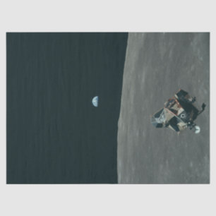 Papier Mousseline Lander lunaire Apollo et lever de terre sur la lun
