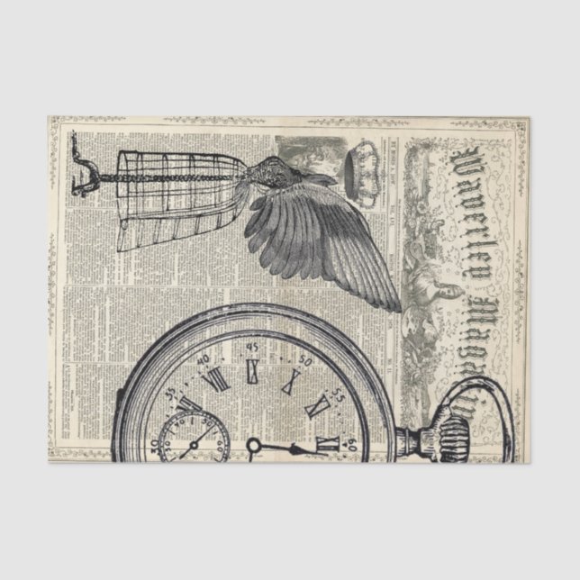 Papier Mousseline L'ange s'envole le collage d'éphémères (Recto)