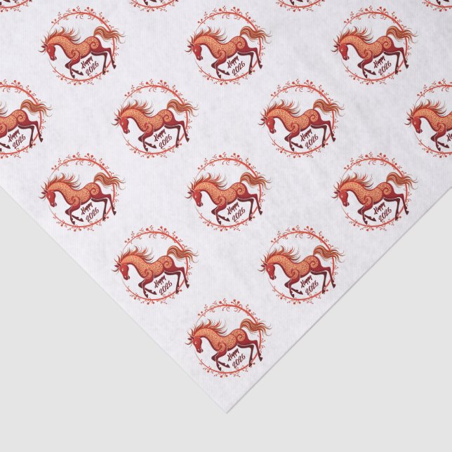 Papier Mousseline L'année du cheval 2026 (Détail)