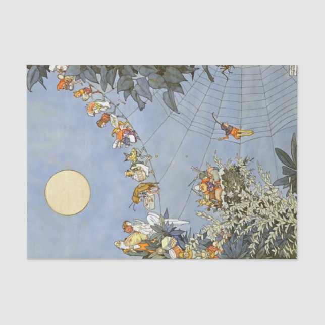 Papier Mousseline "L'anniversaire des fées" de Heath Robinson (Recto)