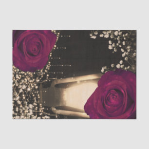 Papier Mousseline Lanterne Rustique Lueur Magenta Baies Roses Mariag