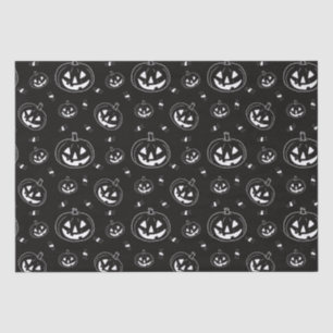 Papier Mousseline Lanternes Jack-O' noir et blanc Halloween noir