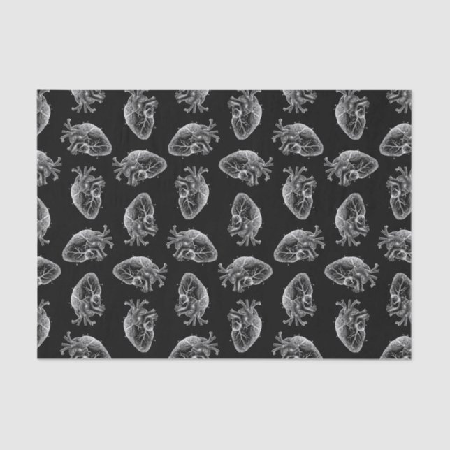 Papier Mousseline L'antiquité a illustré le coeur de cru de motif de (Recto)