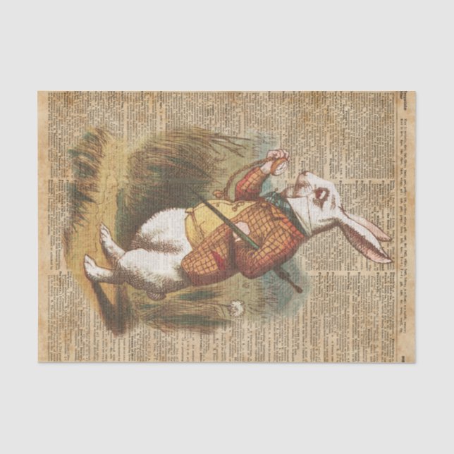 Papier Mousseline Lapin blanc Alice dans l'art de cru du pays des (Recto)