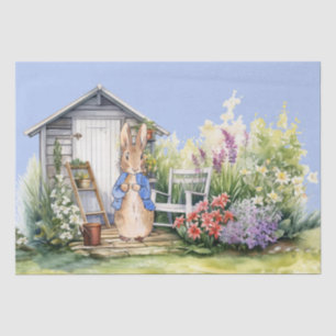 Papier Mousseline Lapin classique en veste bleue Abri de jardin