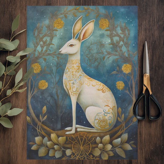 Papier Mousseline Lapin de la forêt décorative (Vintage Woodland Rabbit Tissue Paper)