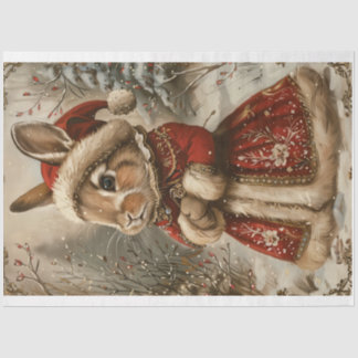 Papier Mousseline Lapin de Noël
